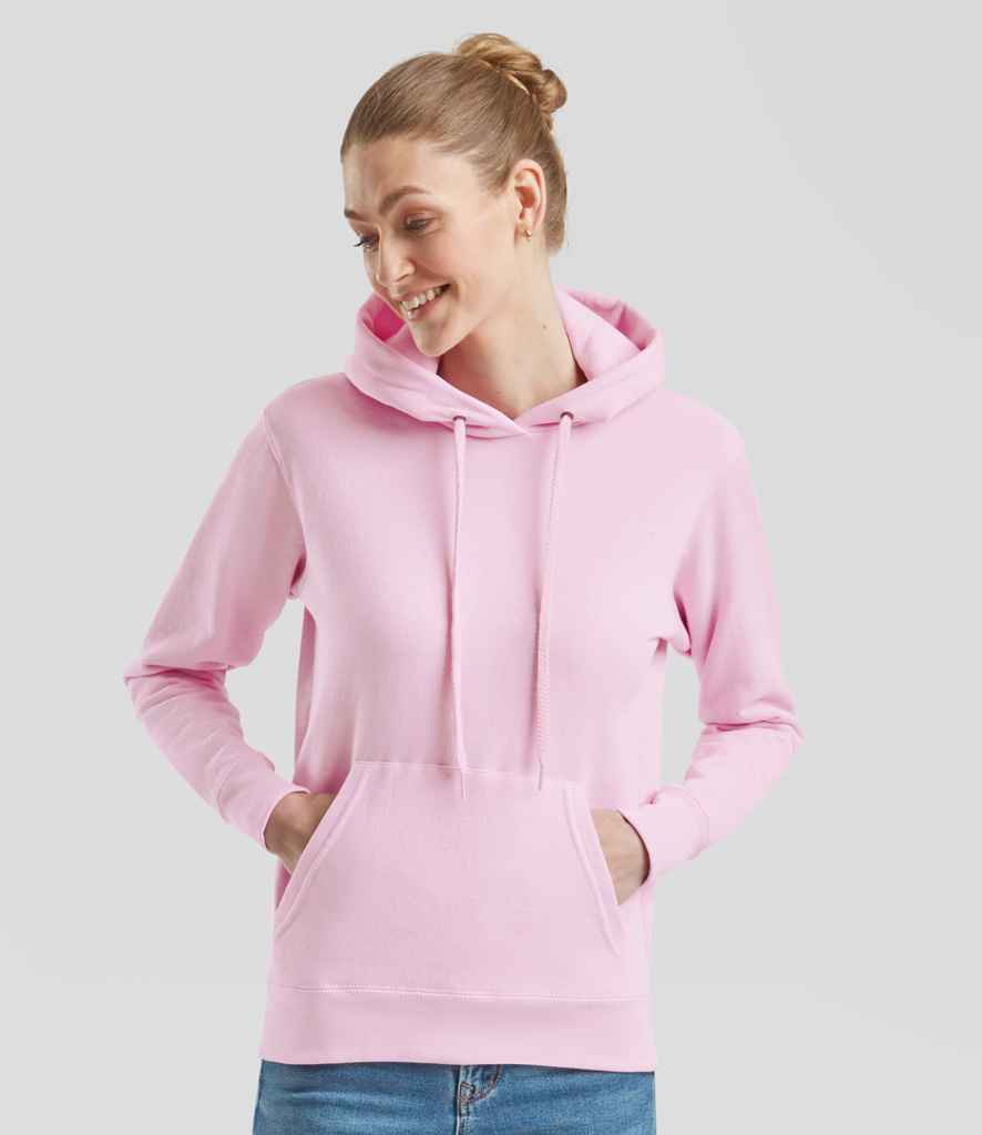 Fruit of the Loom SS801 Light Pink Model - Ready to be Embroidered and Printed by Custard Workwear - Cheap Personalised and Customised Workwear in Nottinghamshire, Derbyshire and Leicestershire