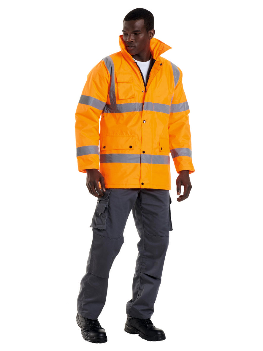 Uneek UC803 - Hi-Vis Jacket Ready to be Embroidered and Printed by Custard Workwear - Cheap Personalised and Customised Workwear in Nottinghamshire, Derbyshire and Leicestershire