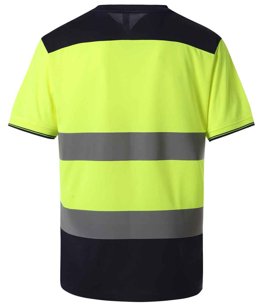 Yoko YK013 Yellow/Navy Back - Ready to be Printed by Custard Workwear - Cheap Personalised and Customised Workwear in Nottinghamshire, Derbyshire and Leicestershire