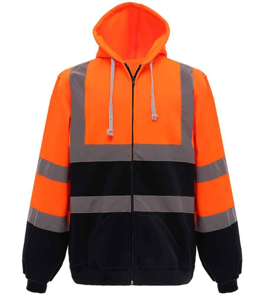 Yoko YK032 Orange/Navy Front - Ready to be Embroidered and Printed by Custard Workwear - Cheap Personalised and Customised Workwear in Nottinghamshire, Derbyshire and Leicestershire