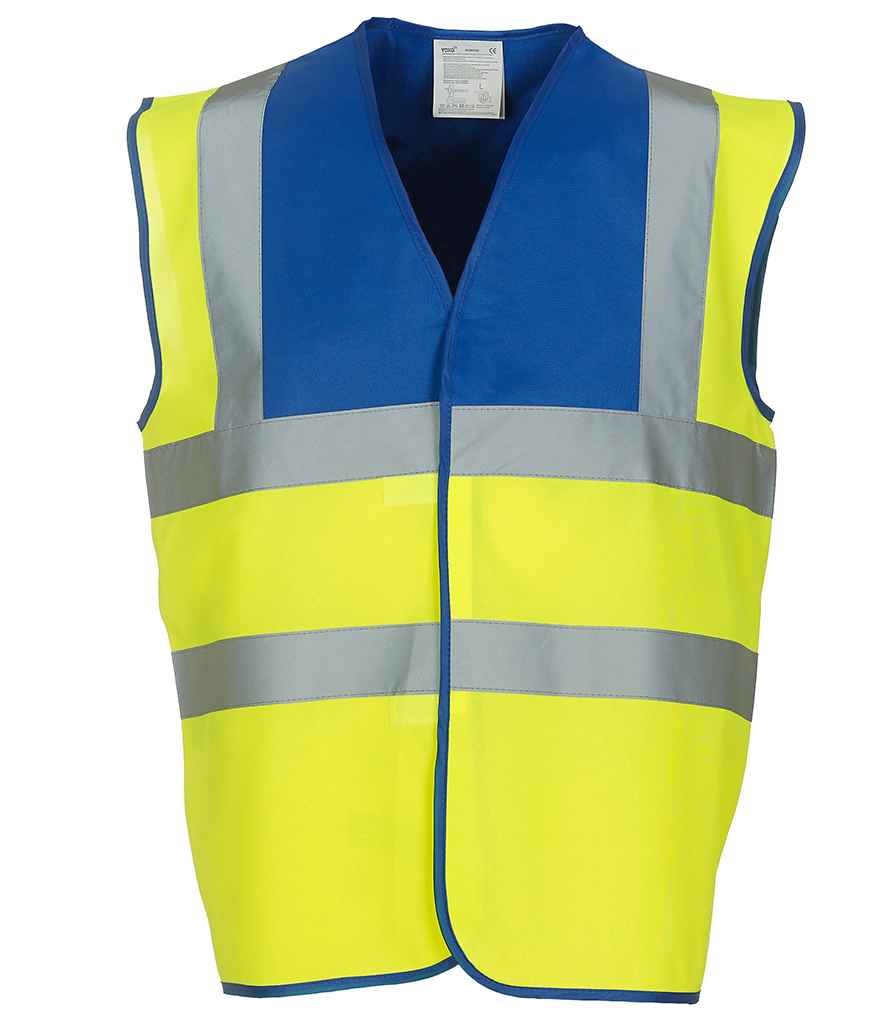 Yoko YK102 Royal Blue/Yellow Front - Ready to be Printed by Custard Workwear - Cheap Personalised and Customised Workwear in Nottinghamshire, Derbyshire and Leicestershire