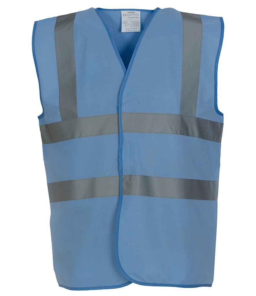 Yoko YK102 Sky Blue Front - Ready to be Printed by Custard Workwear - Cheap Personalised and Customised Workwear in Nottinghamshire, Derbyshire and Leicestershire