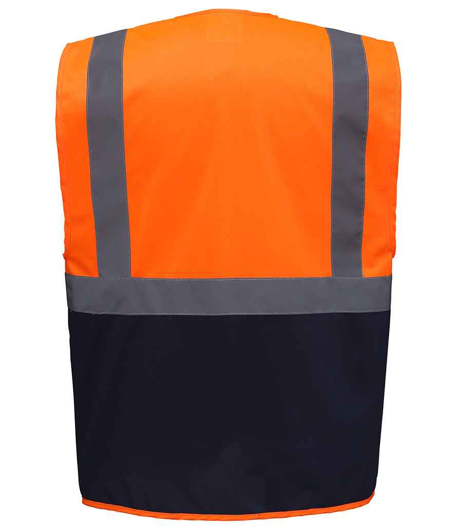 Yoko YK103 Orange/Navy Back - Ready to be Printed by Custard Workwear - Cheap Personalised and Customised Workwear in Nottinghamshire, Derbyshire and Leicestershire