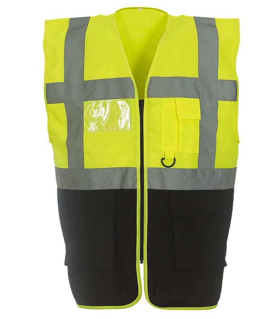 Yoko YK103 Yellow/Black Front - Ready to be Printed by Custard Workwear - Cheap Personalised and Customised Workwear in Nottinghamshire, Derbyshire and Leicestershire
