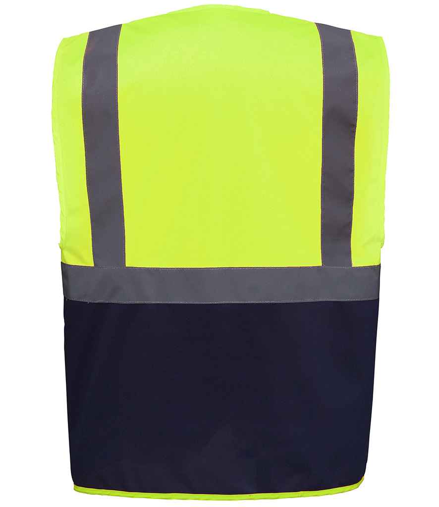 Yoko YK103 Yellow/Navy Back - Ready to be Printed by Custard Workwear - Cheap Personalised and Customised Workwear in Nottinghamshire, Derbyshire and Leicestershire