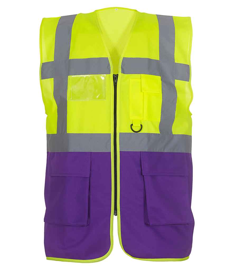 Yoko YK103 Yellow/Purple Front - Ready to be Printed by Custard Workwear - Cheap Personalised and Customised Workwear in Nottinghamshire, Derbyshire and Leicestershire