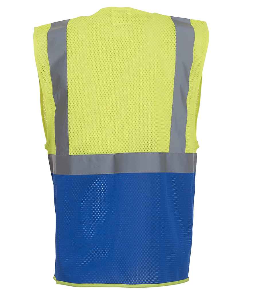 Yoko YK107 Yellow/Royal Blue Back - Ready to be Printed by Custard Workwear - Cheap Personalised and Customised Workwear in Nottinghamshire, Derbyshire and Leicestershire