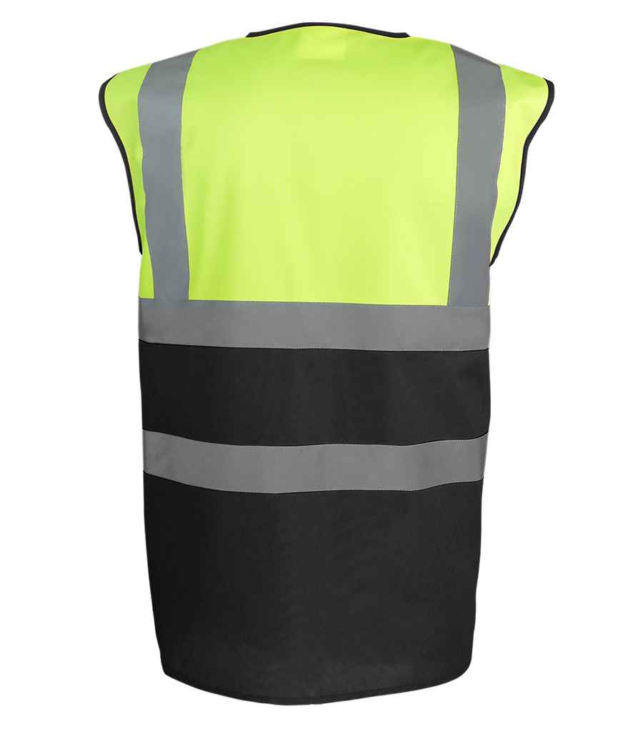 Yoko YK111 Yellow/Black Back - Ready to be Printed by Custard Workwear - Cheap Personalised and Customised Workwear in Nottinghamshire, Derbyshire and Leicestershire