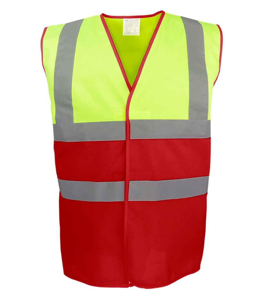 Yoko YK111 Yellow/Red Front - Ready to be Printed by Custard Workwear - Cheap Personalised and Customised Workwear in Nottinghamshire, Derbyshire and Leicestershire