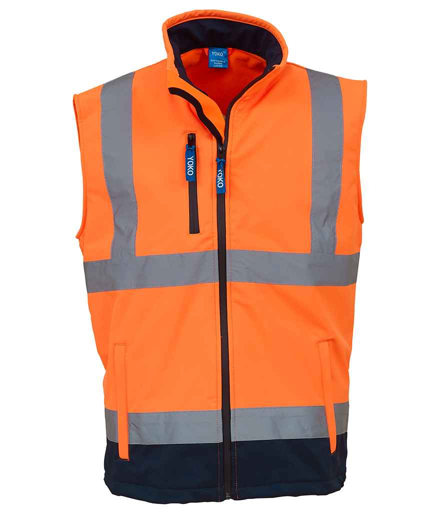 Yoko YK207 Orange/Navy Front - Ready to be Embroidered and Printed by Custard Workwear - Cheap Personalised and Customised Workwear in Nottinghamshire, Derbyshire and Leicestershire