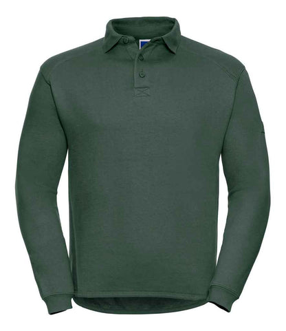 Russell 012M Bottle Green Front -  Ready to be Embroidered and Printed by Custard Workwear - Cheap Personalised and Customised Workwear in Nottinghamshire, Derbyshire and Leicestershire
