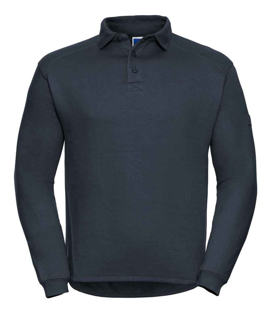 Russell 012M French Navy Front -  Ready to be Embroidered and Printed by Custard Workwear - Cheap Personalised and Customised Workwear in Nottinghamshire, Derbyshire and Leicestershire