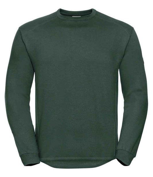 Russell 013M Bottle Green Front -  Ready to be Embroidered and Printed by Custard Workwear - Cheap Personalised and Customised Workwear in Nottinghamshire, Derbyshire and Leicestershire