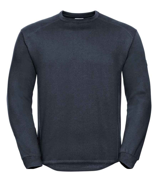 Russell 013M French Navy Front -  Ready to be Embroidered and Printed by Custard Workwear - Cheap Personalised and Customised Workwear in Nottinghamshire, Derbyshire and Leicestershire