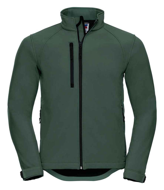 Russell 140M Bottle Green Front -  Ready to be Embroidered and Printed by Custard Workwear - Cheap Personalised and Customised Workwear in Nottinghamshire, Derbyshire and Leicestershire