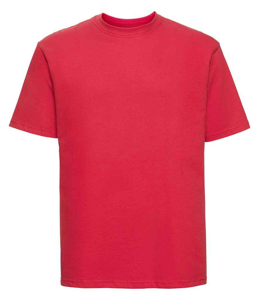 Russell 180M Bright Red Front -  Ready to be Printed by Custard Workwear - Cheap Personalised and Customised Workwear in Nottinghamshire, Derbyshire and Leicestershire