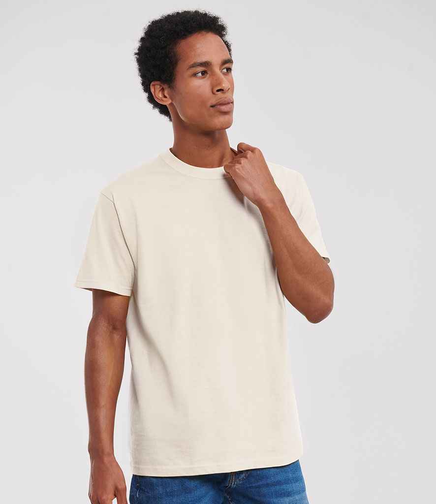 Russell 180M Natural Model -  Ready to be Printed by Custard Workwear - Cheap Personalised and Customised Workwear in Nottinghamshire, Derbyshire and Leicestershire