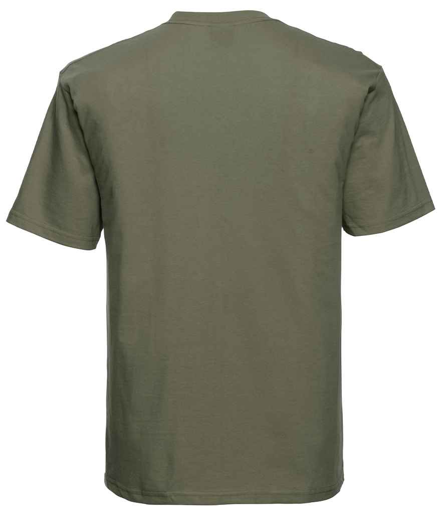 Russell 180M Olive Green Back -  Ready to be Printed by Custard Workwear - Cheap Personalised and Customised Workwear in Nottinghamshire, Derbyshire and Leicestershire