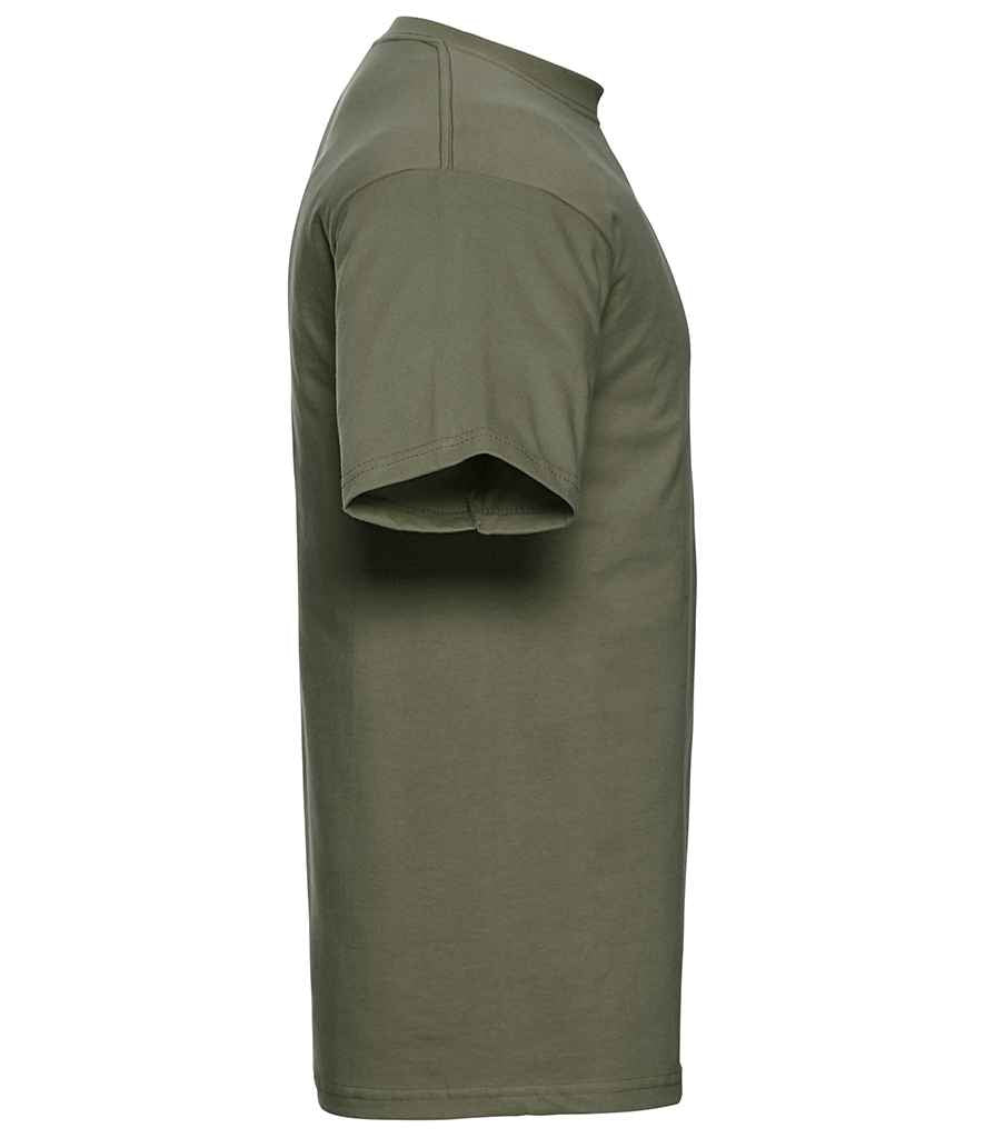 Russell 180M Olive Green Left -  Ready to be Printed by Custard Workwear - Cheap Personalised and Customised Workwear in Nottinghamshire, Derbyshire and Leicestershire