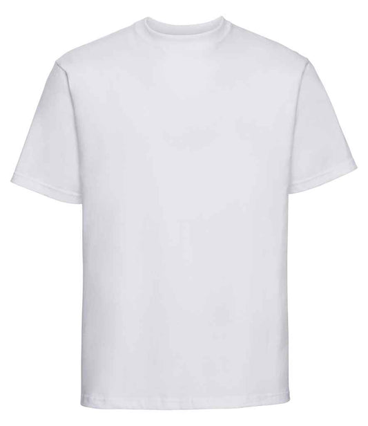 Russell 215M White Front -  Ready to be Embroidered and Printed by Custard Workwear - Cheap Personalised and Customised Workwear in Nottinghamshire, Derbyshire and Leicestershire