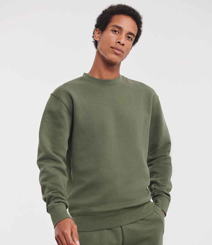 Russell 262M Olive Green Model -  Ready to be Embroidered and Printed by Custard Workwear - Cheap Personalised and Customised Workwear in Nottinghamshire, Derbyshire and Leicestershire