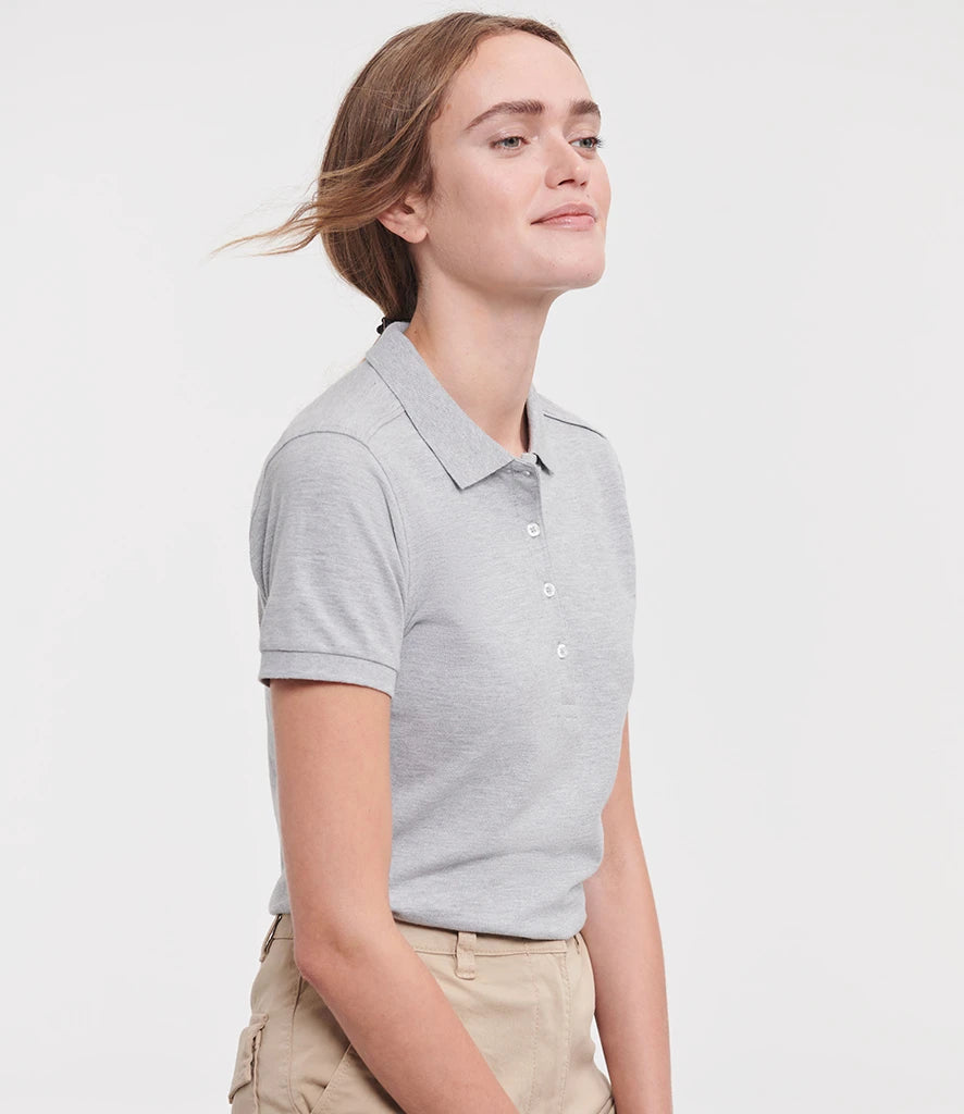 566F - Ladies Stretch Piqué Polo Shirt | Light Oxford