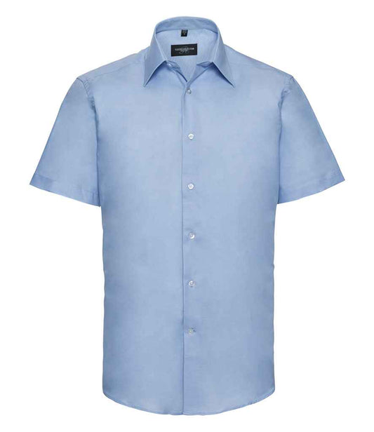 Russell 923M Oxford Blue Front -  Ready to be Embroidered and Printed by Custard Workwear - Cheap Personalised and Customised Workwear in Nottinghamshire, Derbyshire and Leicestershire