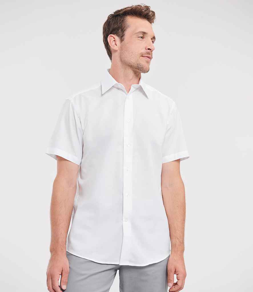 Russell 923M White Model -  Ready to be Embroidered and Printed by Custard Workwear - Cheap Personalised and Customised Workwear in Nottinghamshire, Derbyshire and Leicestershire