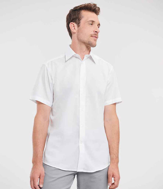 Russell 923M White Model -  Ready to be Embroidered and Printed by Custard Workwear - Cheap Personalised and Customised Workwear in Nottinghamshire, Derbyshire and Leicestershire