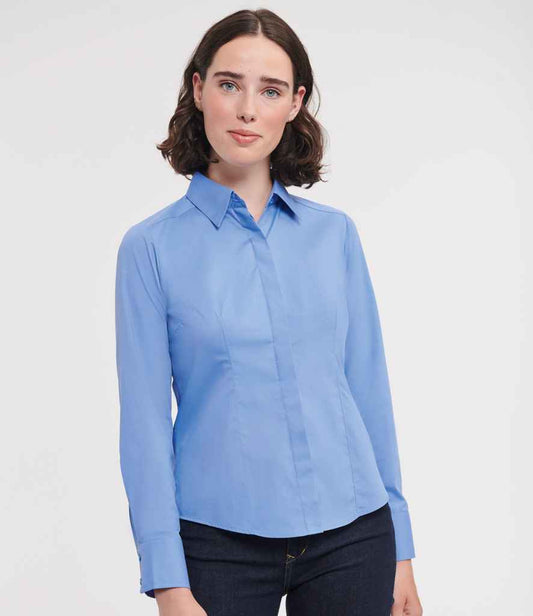 Russell 924F Corporate Blue Model -  Ready to be Printed by Custard Workwear - Cheap Personalised and Customised Workwear in Nottinghamshire, Derbyshire and Leicestershire