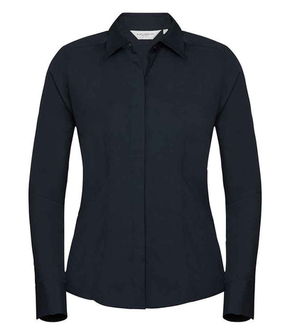 Russell 924F French Navy Front -  Ready to be Printed by Custard Workwear - Cheap Personalised and Customised Workwear in Nottinghamshire, Derbyshire and Leicestershire