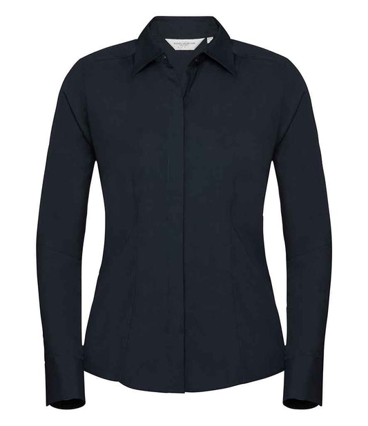 Russell 924F French Navy Front -  Ready to be Printed by Custard Workwear - Cheap Personalised and Customised Workwear in Nottinghamshire, Derbyshire and Leicestershire