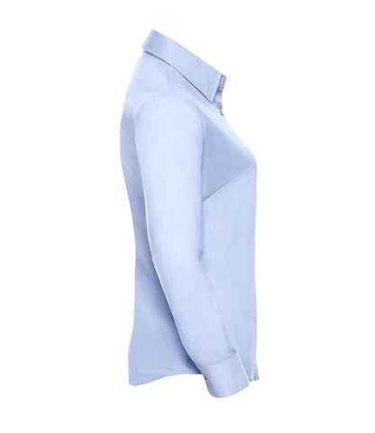 Russell 932F Oxford Blue Right -  Ready to be Embroidered and Printed by Custard Workwear - Cheap Personalised and Customised Workwear in Nottinghamshire, Derbyshire and Leicestershire