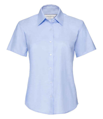 Russell 933F Oxford Blue Front -  Ready to be Embroidered and Printed by Custard Workwear - Cheap Personalised and Customised Workwear in Nottinghamshire, Derbyshire and Leicestershire