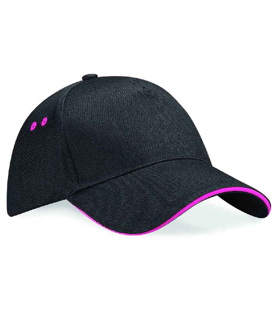 Beechfield BB15C Black/Fuchsia Front -  Ready to be Printed by Custard Workwear - Cheap Personalised and Customised Workwear in Nottinghamshire, Derbyshire and Leicestershire