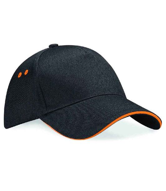 Beechfield BB15C Black/Orange Front -  Ready to be Printed by Custard Workwear - Cheap Personalised and Customised Workwear in Nottinghamshire, Derbyshire and Leicestershire