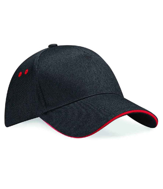 Beechfield BB15C Black/Classic Red Front -  Ready to be Printed by Custard Workwear - Cheap Personalised and Customised Workwear in Nottinghamshire, Derbyshire and Leicestershire