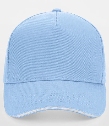 BB15C - Ultimate 5 Panel Cap with Sandwich Peak | Sky Blue/White