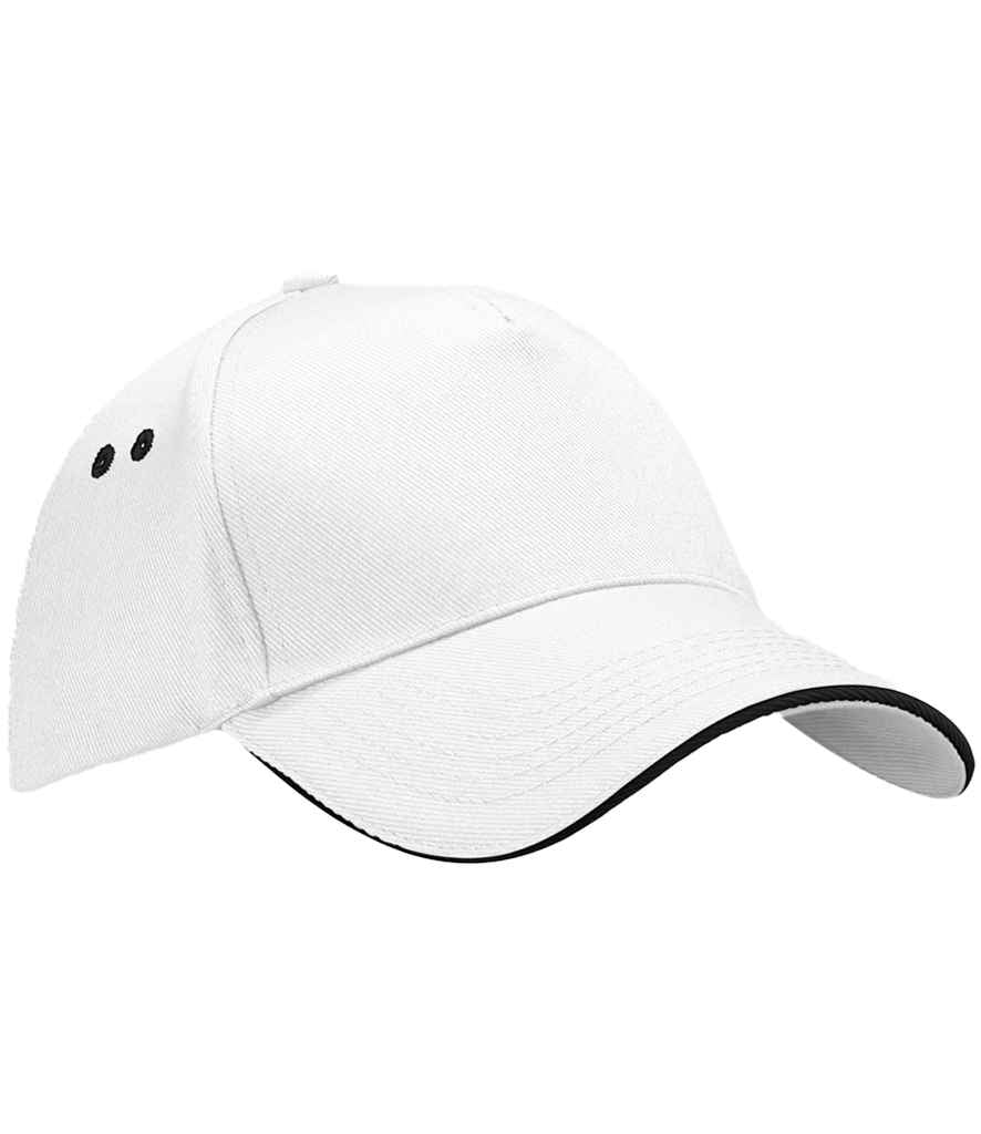 Beechfield BB15C White/Black Front -  Ready to be Printed by Custard Workwear - Cheap Personalised and Customised Workwear in Nottinghamshire, Derbyshire and Leicestershire