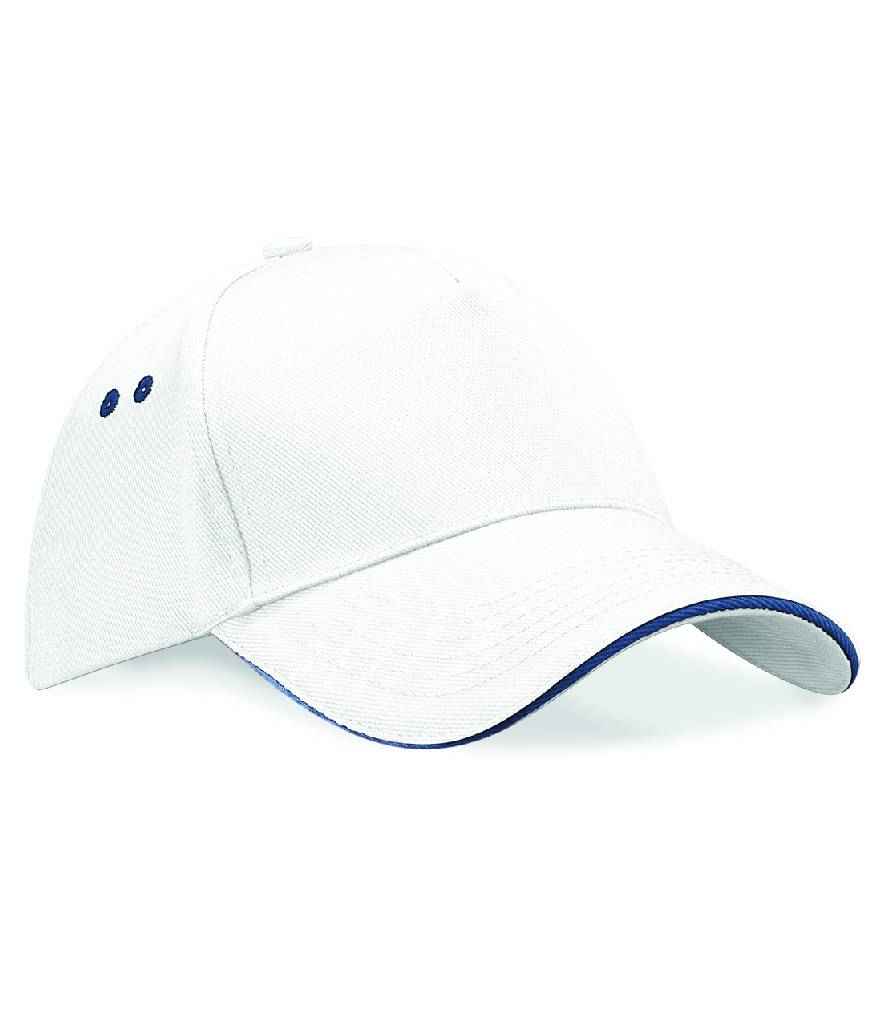 Beechfield BB15C White/French Navy Front -  Ready to be Printed by Custard Workwear - Cheap Personalised and Customised Workwear in Nottinghamshire, Derbyshire and Leicestershire
