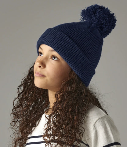BB406B - Kids Reflective Bobble Beanie | French Navy