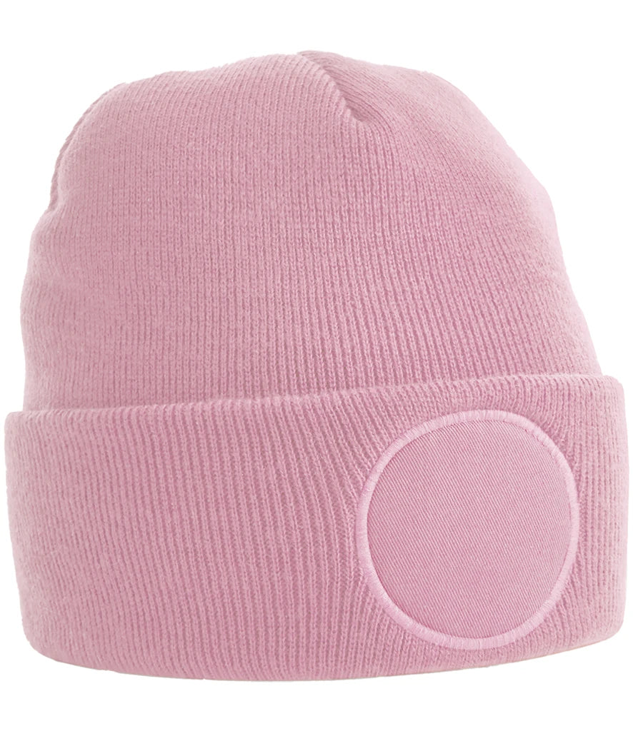 BB446 - Circular Patch Beanie | Dusky Pink