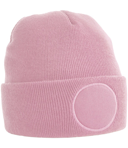 BB446 - Circular Patch Beanie | Dusky Pink