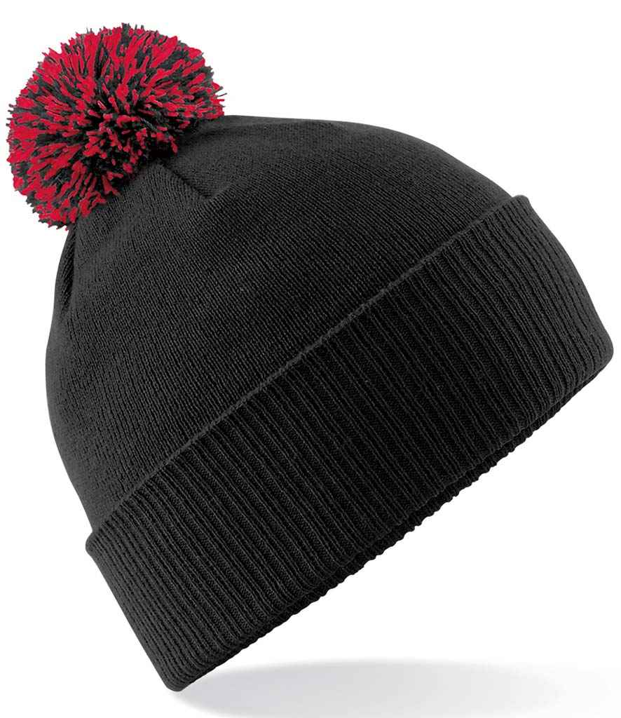 Beechfield BB450 Black/Classic Red Front -  Ready to be Embroidered by Custard Workwear - Cheap Personalised and Customised Workwear in Nottinghamshire, Derbyshire and Leicestershire