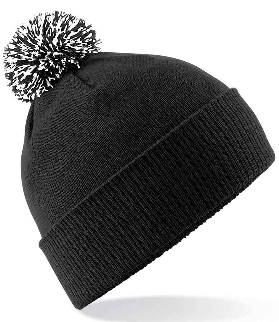 Beechfield BB450 Black/White Front -  Ready to be Embroidered by Custard Workwear - Cheap Personalised and Customised Workwear in Nottinghamshire, Derbyshire and Leicestershire