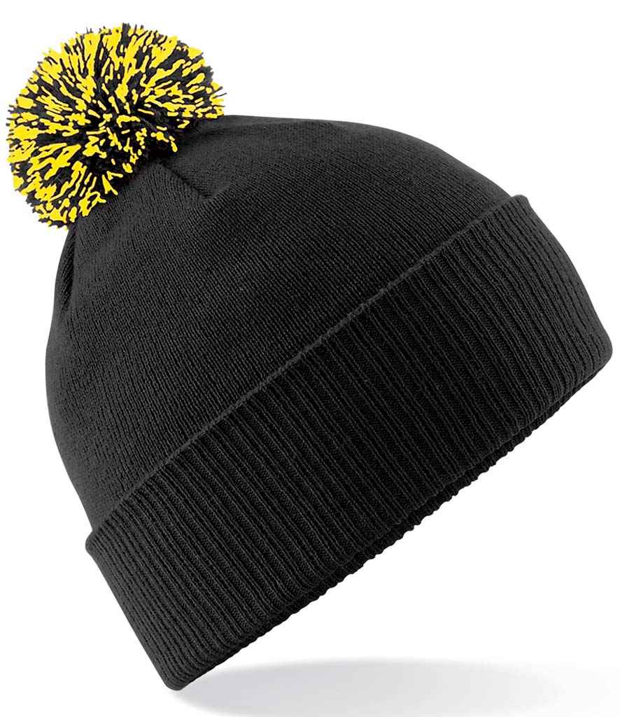 Beechfield BB450 Black/Yellow Front -  Ready to be Embroidered by Custard Workwear - Cheap Personalised and Customised Workwear in Nottinghamshire, Derbyshire and Leicestershire