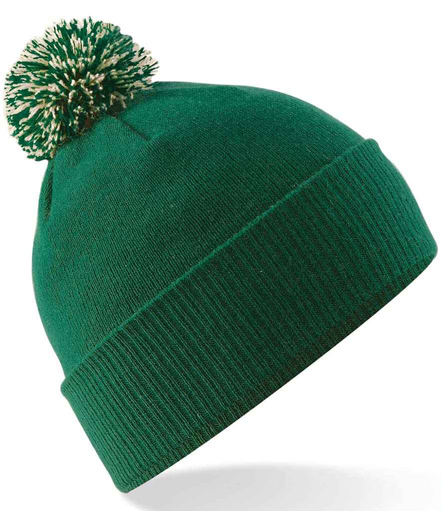 Beechfield BB450 Bottle Green/Off White Front -  Ready to be Embroidered by Custard Workwear - Cheap Personalised and Customised Workwear in Nottinghamshire, Derbyshire and Leicestershire