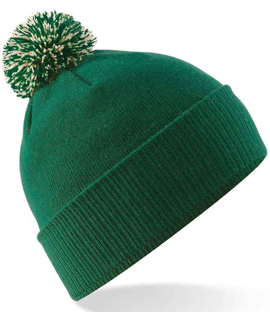 Beechfield BB450 Bottle Green/Off White Front -  Ready to be Embroidered by Custard Workwear - Cheap Personalised and Customised Workwear in Nottinghamshire, Derbyshire and Leicestershire