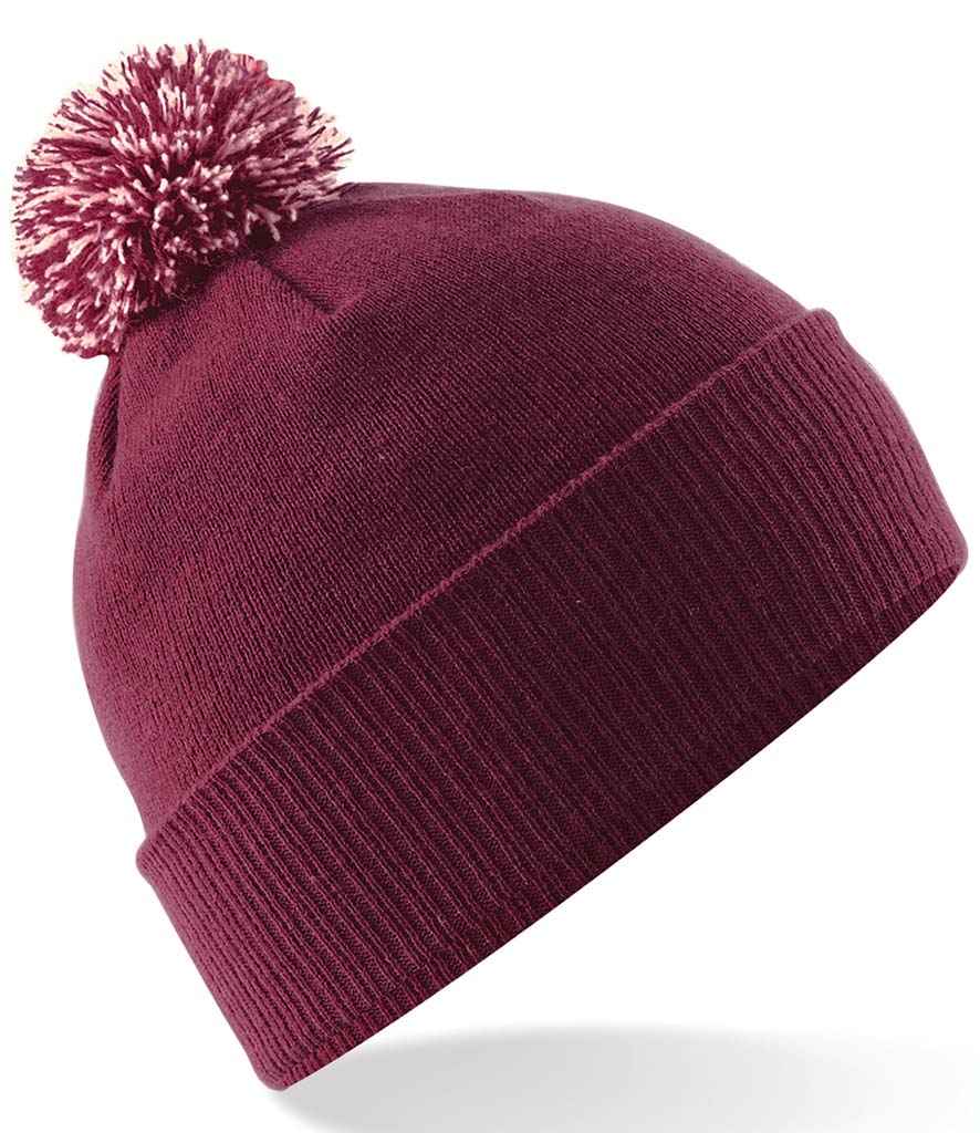 Beechfield BB450 Burgundy/Off White Front -  Ready to be Embroidered by Custard Workwear - Cheap Personalised and Customised Workwear in Nottinghamshire, Derbyshire and Leicestershire