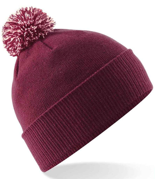 Beechfield BB450 Burgundy/Off White Front -  Ready to be Embroidered by Custard Workwear - Cheap Personalised and Customised Workwear in Nottinghamshire, Derbyshire and Leicestershire